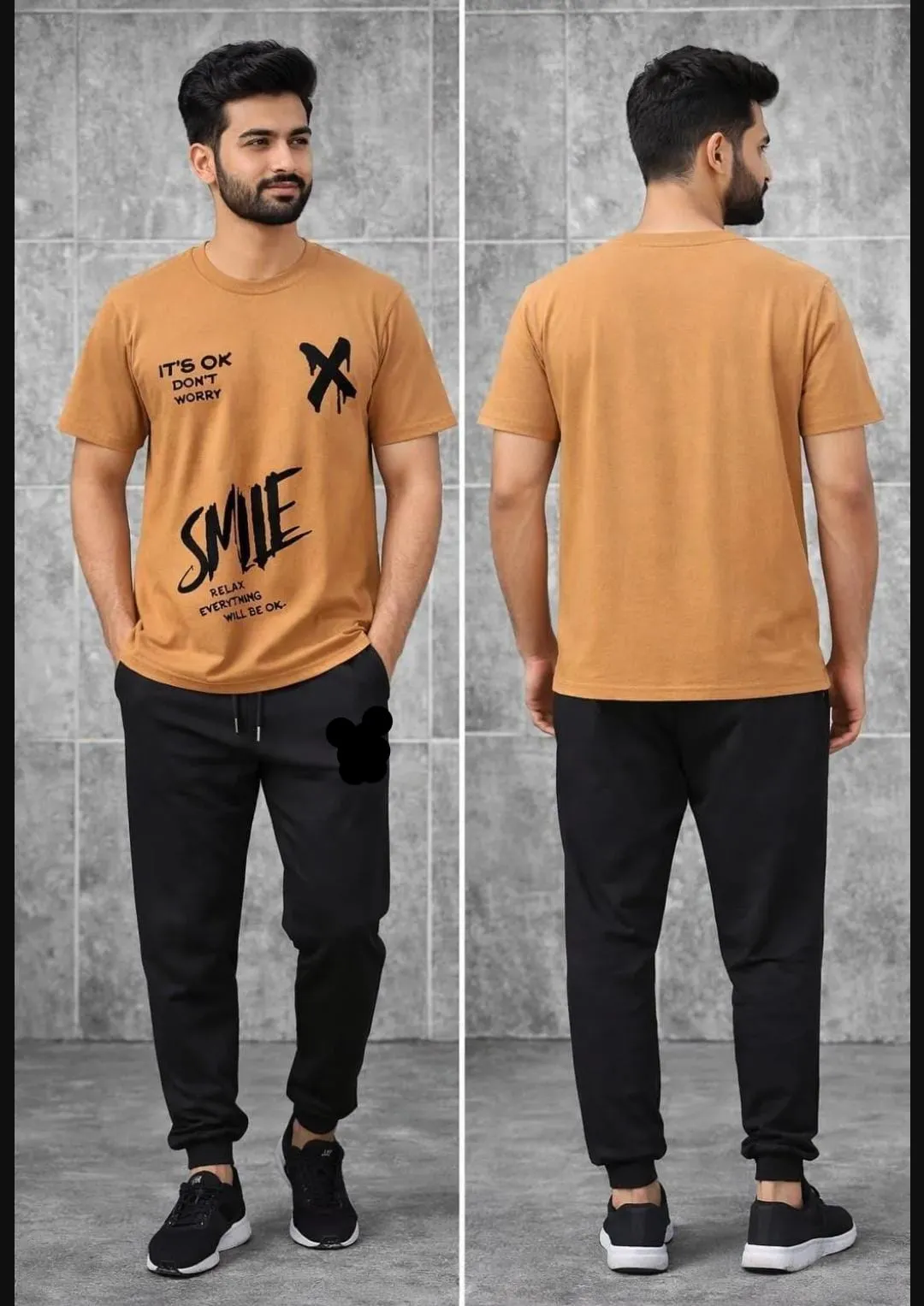 Mustard Printed Track Suit for Men Micro Interlock