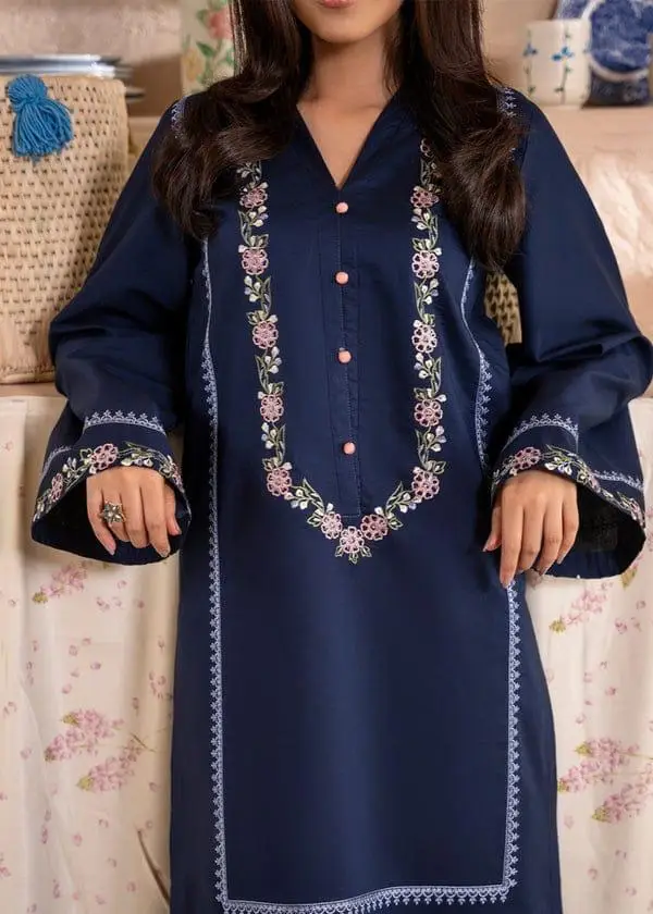 2 Pcs Women's Unstitched Embroidered Suit