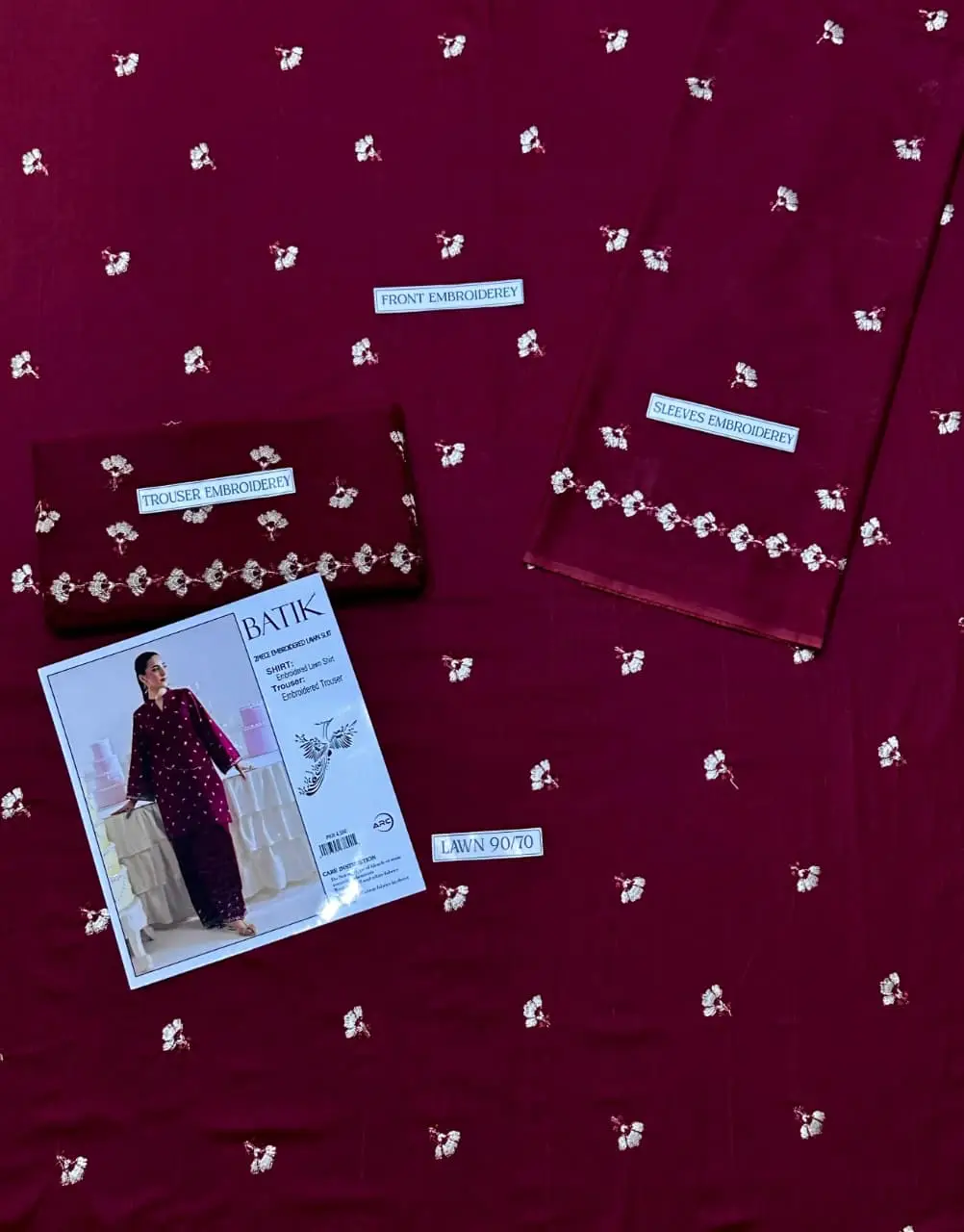 2 Pcs Women's Unstitched Embroidered Suit