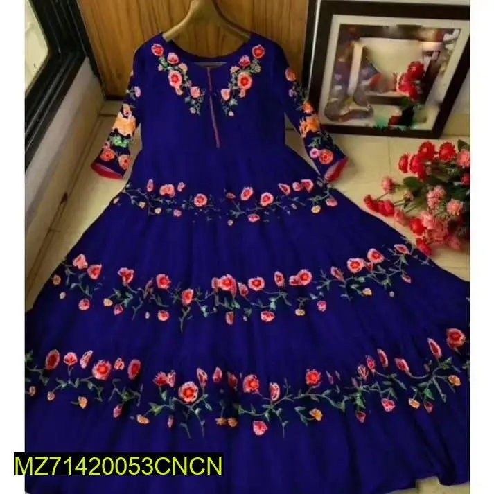 1 Pc Women's Stitched Chiffon Embroidered Maxi