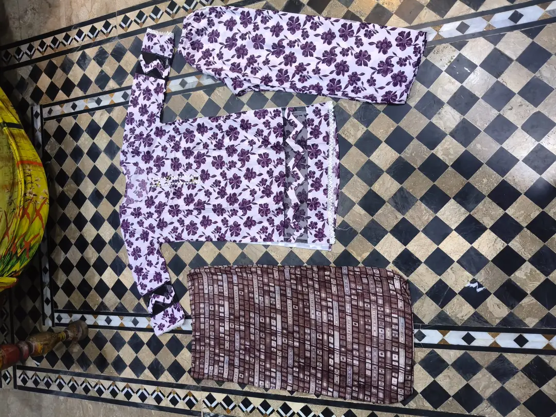 3 Pcs Women's Stitched Fancy Tissue Work Printed Suit