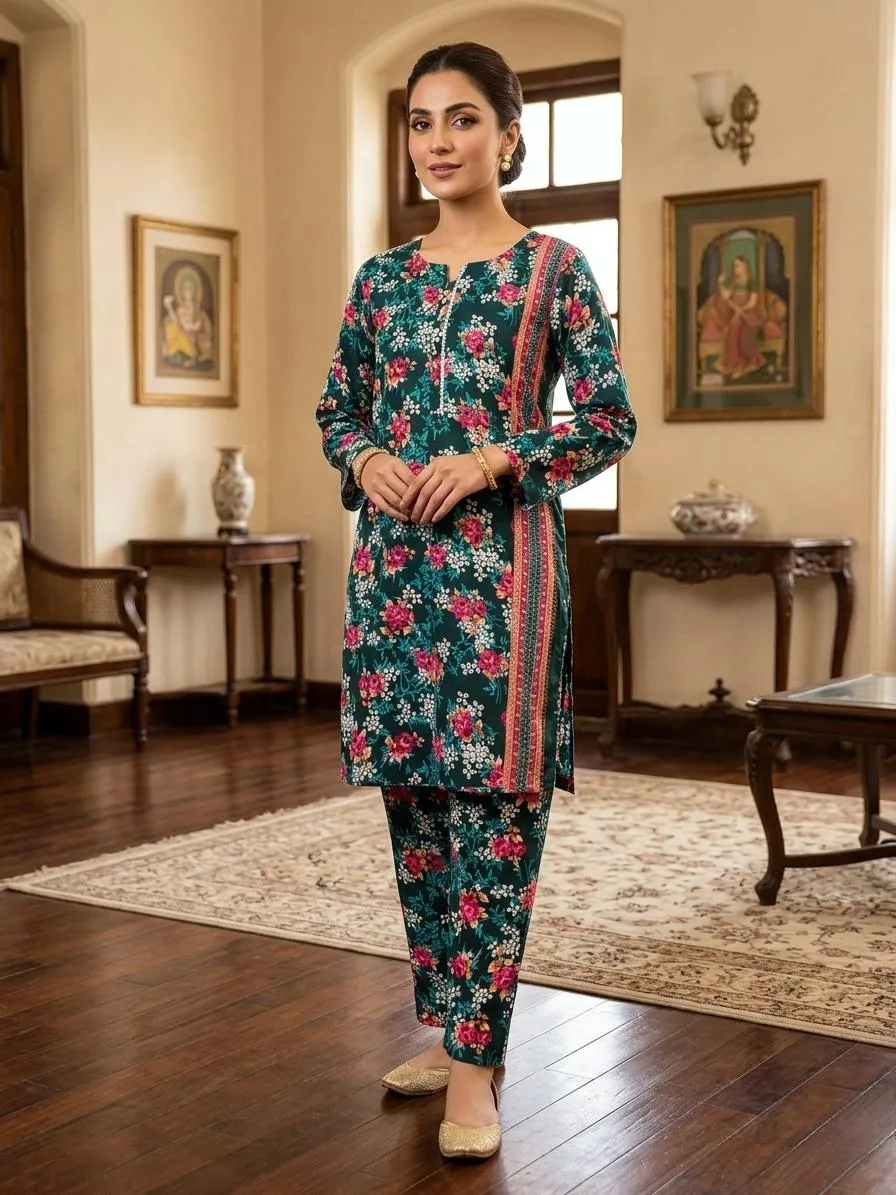 Multicolor Printed Cotton Lawn 2Pcs Set