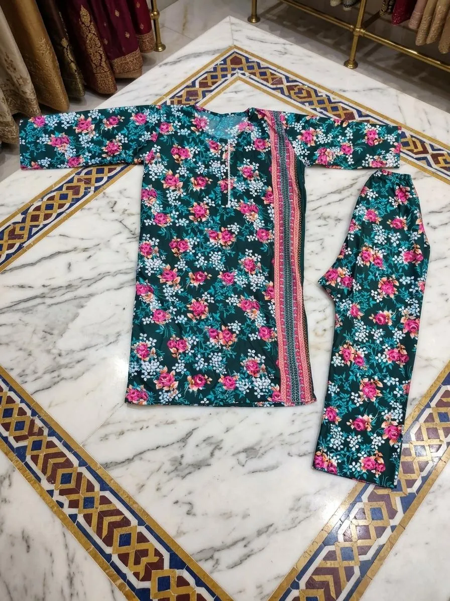 Multicolor Printed Cotton Lawn 2Pcs Set