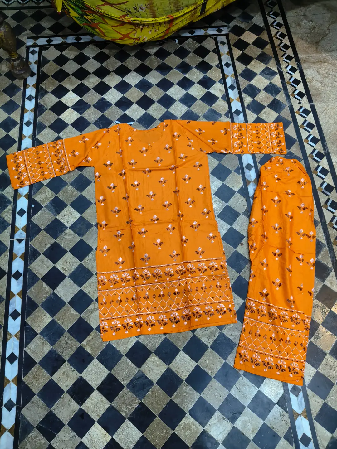 2 Pcs Women's Stitched Printed Shirt And Trouser