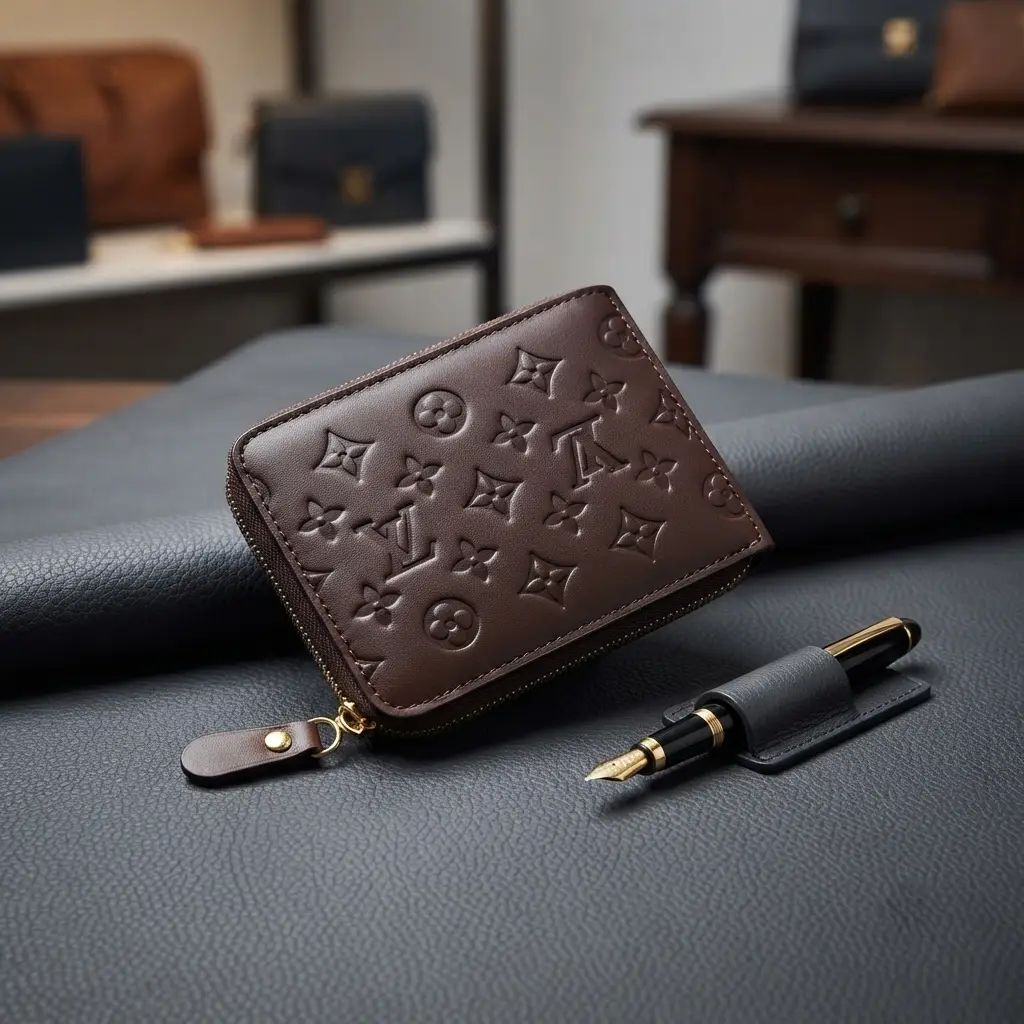 Modren Style Men's Leather Wallet Free Glasses