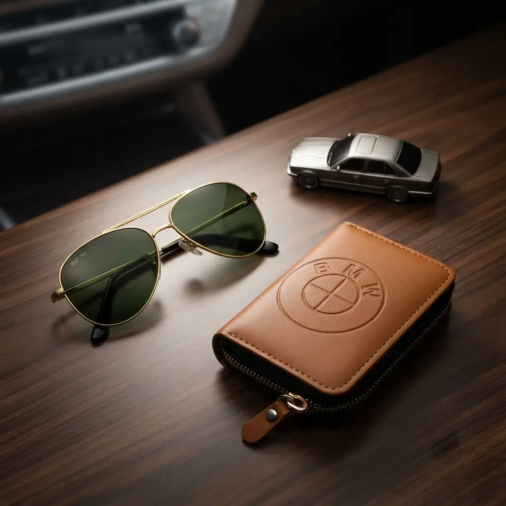 Modren Style Men's Leather Wallet Free Glasses