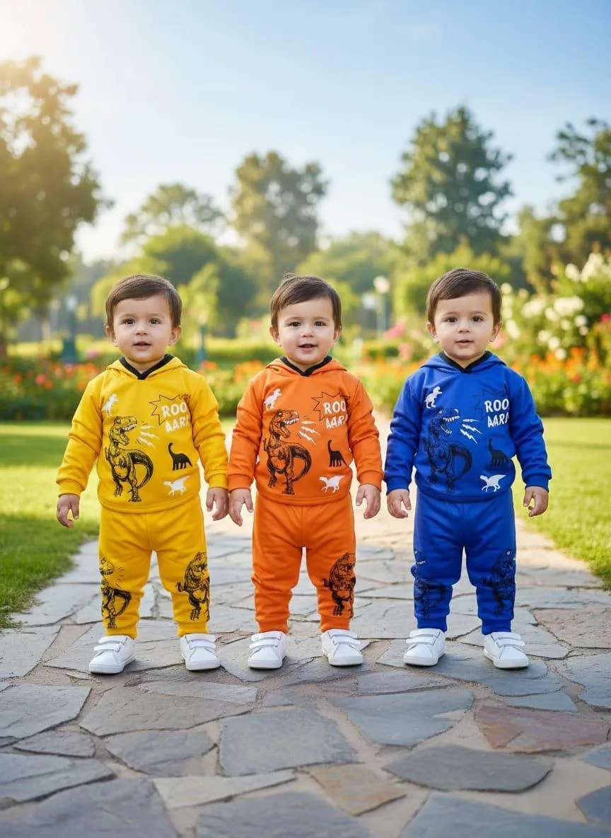 Winter Tracksuit Set for Kids 1-2 Years Fleece Spider Print
