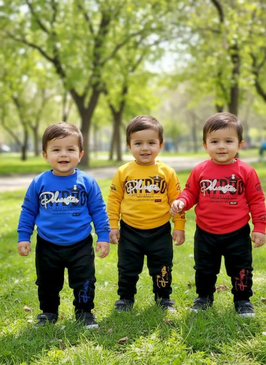Winter Tracksuit Set for Kids 1-2 Years Fleece Spider Print