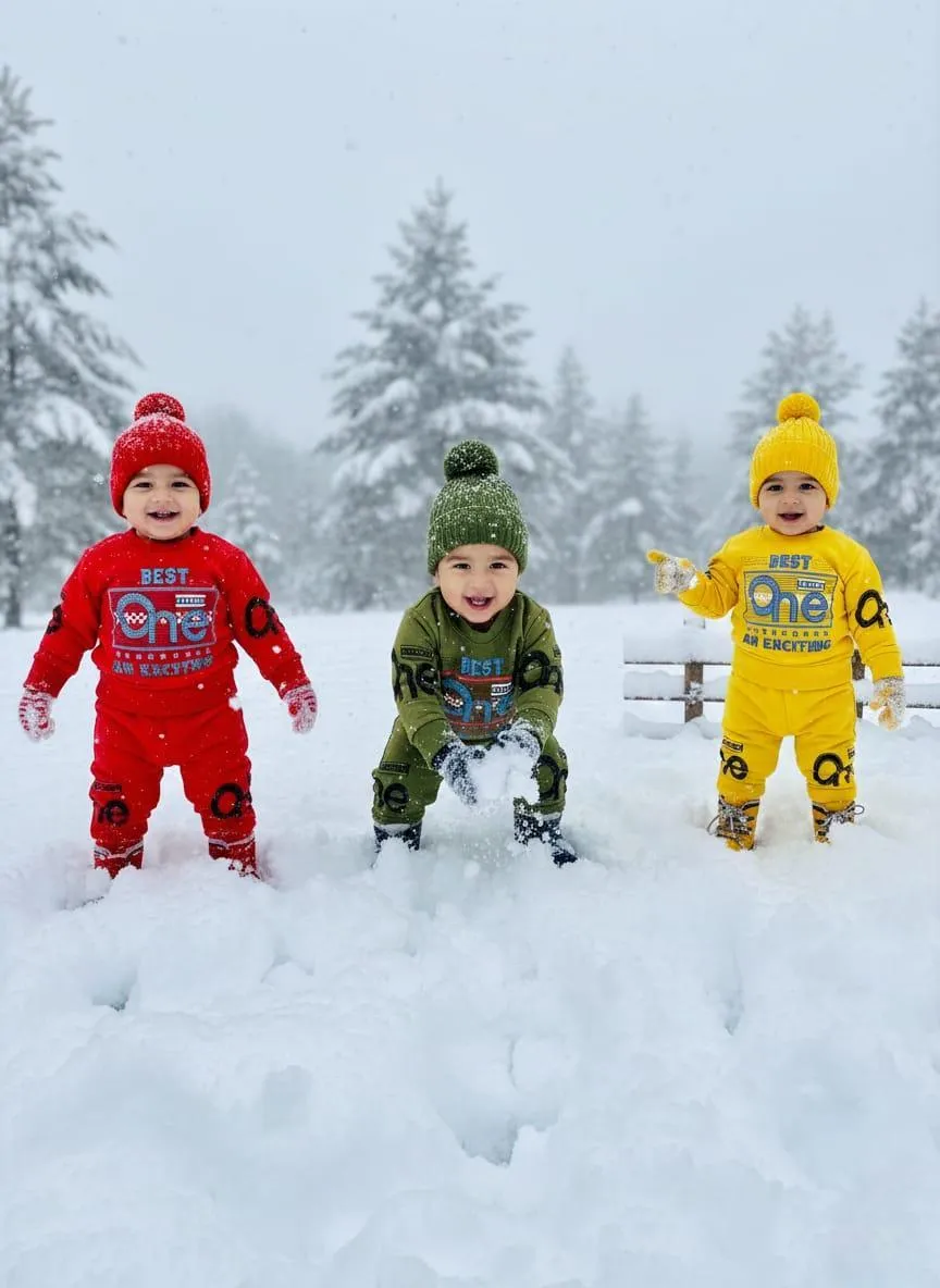Winter Tracksuit Set for Kids 1-2 Years Fleece Spider Print