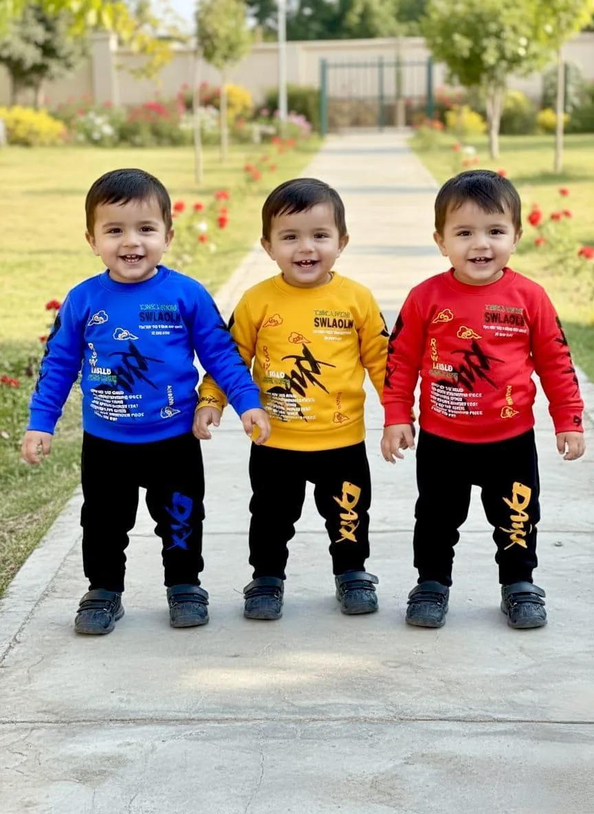 Winter Tracksuit Set for Kids 1-2 Years Fleece Spider Print
