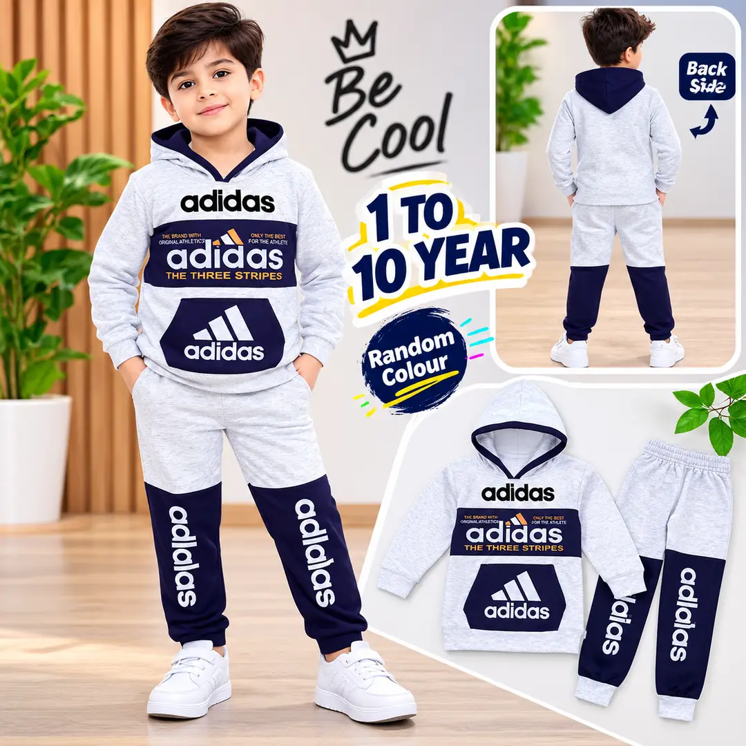 Winter Boy's Printed Hoodie Tracksuit 5 to 10 Year