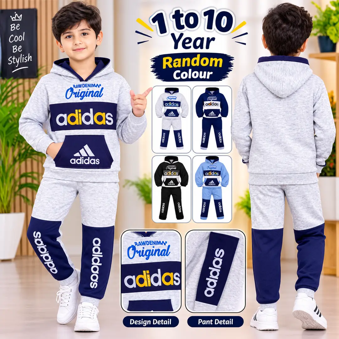 Winter Boy's Printed Hoodie Tracksuit 5 to 10 Year