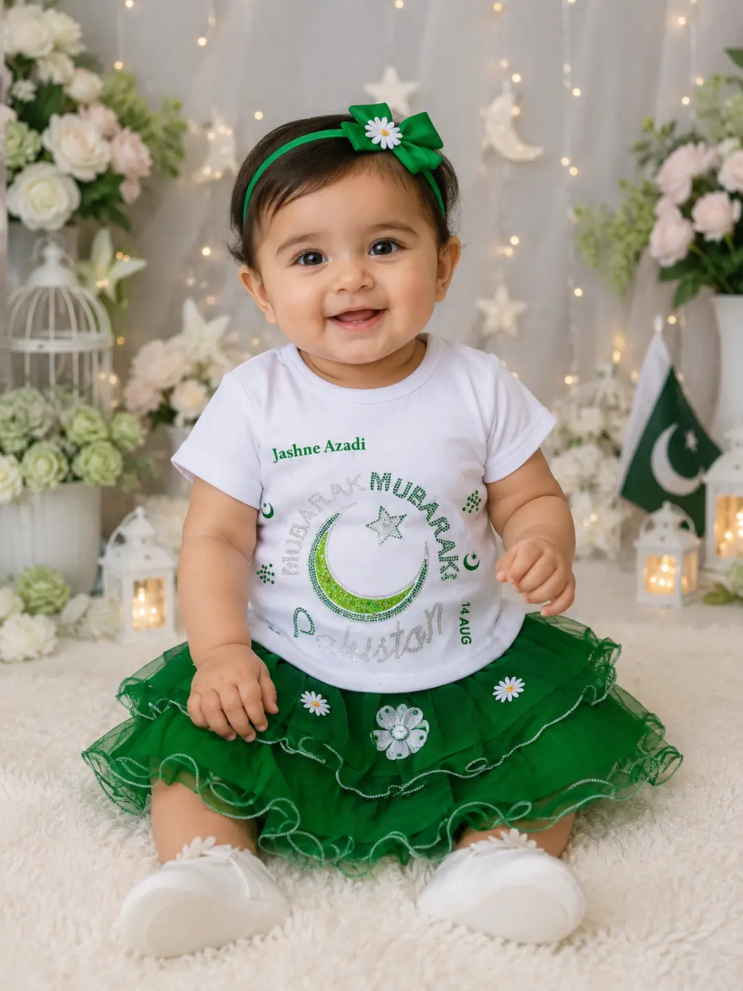 14 August 2 Pcs Girl's Fancy Embroidered Shirt And Skirt Set