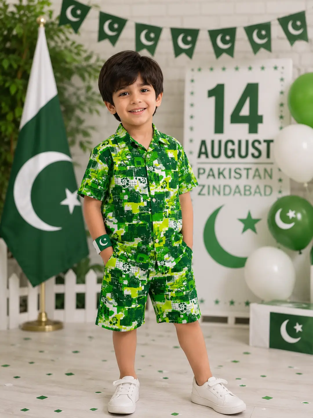 14 August 2 Pcs Boy's Shirt And Shorts Set
