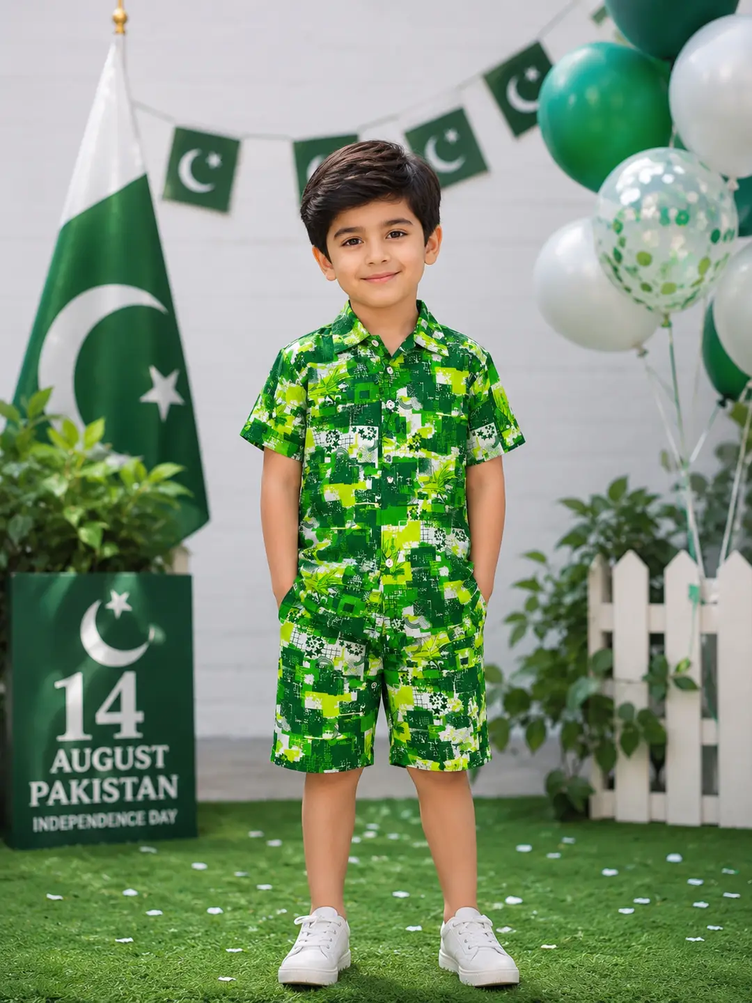 14 August 2 Pcs Boy's Shirt And Shorts Set
