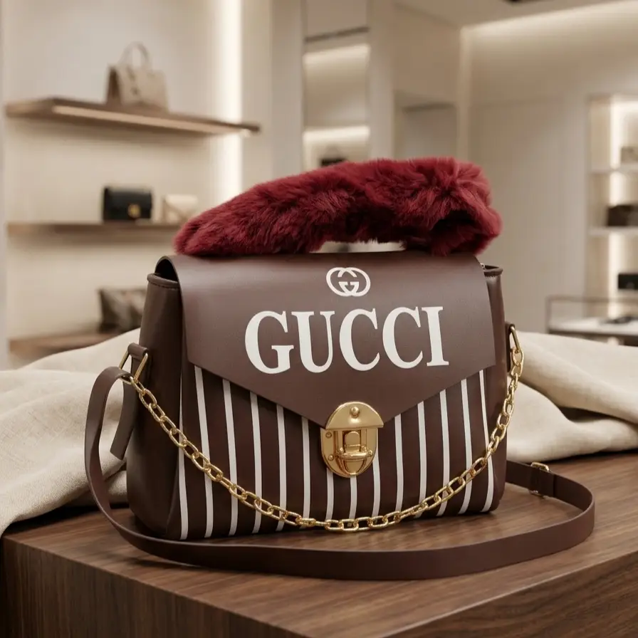 Girl's PU Leather Printed Hand Bag