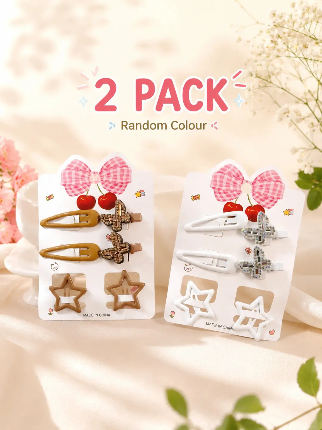 Girl's Beautiful Hair Pins 2 Pack