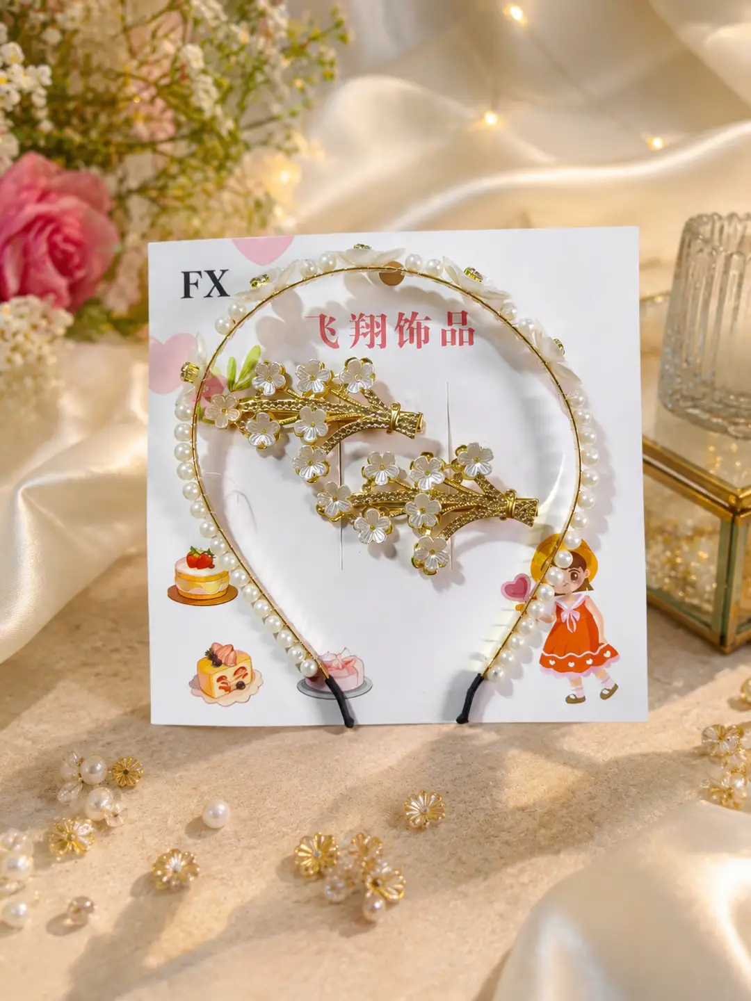 Girl's Fancy Hair Band Hair Pins Pack