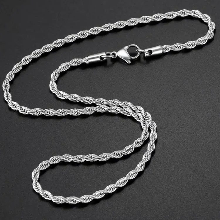 Stainless Steel Chain for Men Silver Magnetic Clasp