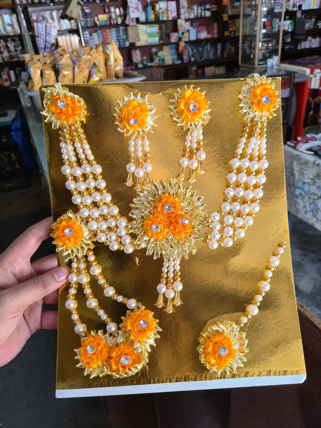 Bridal Mehndi Jewellery Set Necklace Earing Kara Bangles Set