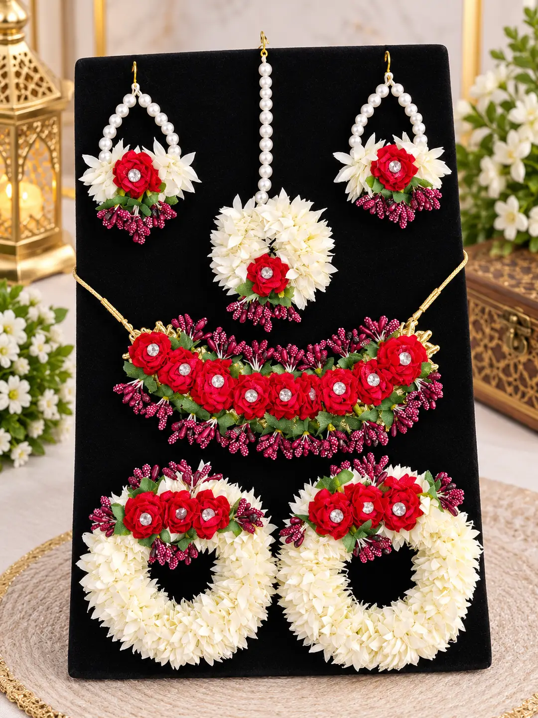 Bridal Mehndi Jewellery Set Necklace Earing Kara Bangles Set