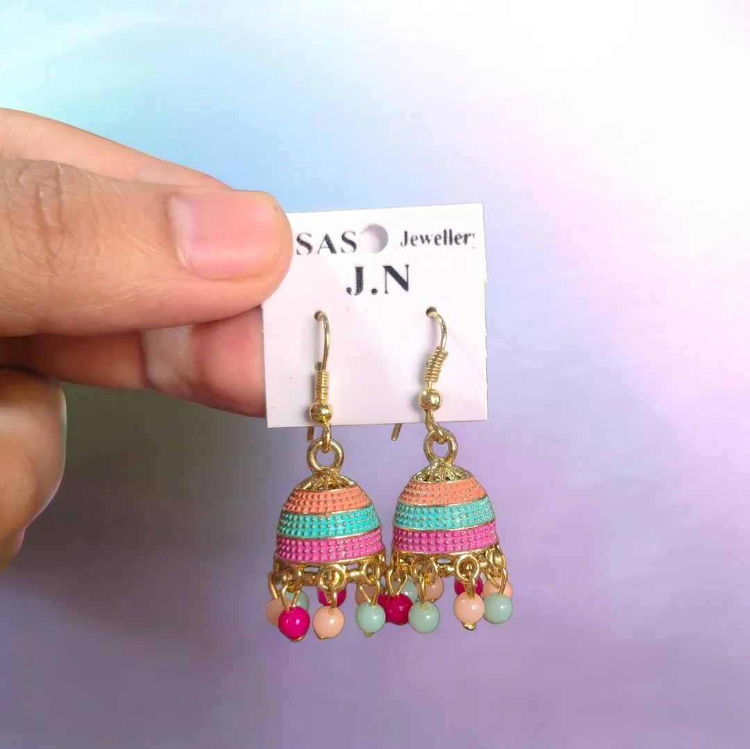 Multicolor Funky Jhumka Earrings for Women Gold Plated