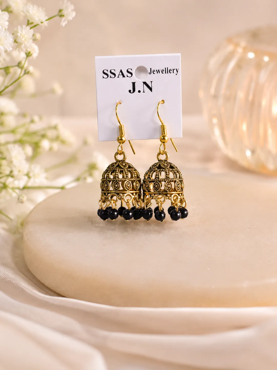Gold Plated Funky Jhumka Earrings for Women 2 Pcs