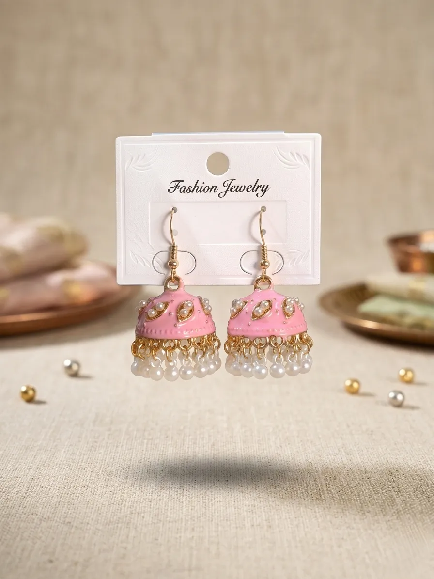 Women Funky Gold Plated Crystal Earrings Multicolor