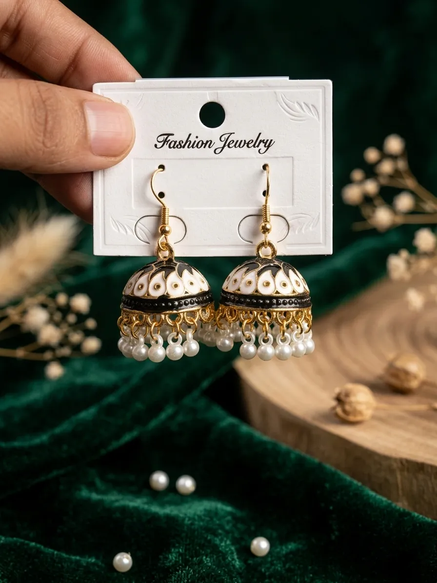 Funky Gold Plated Jhumka Earrings for Women Multicolor