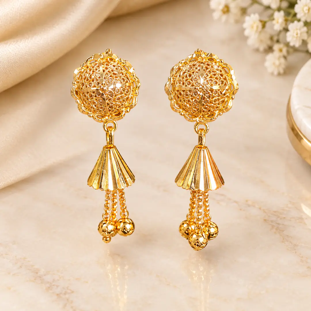 Modern Design Gold Plated Crystal Earrings