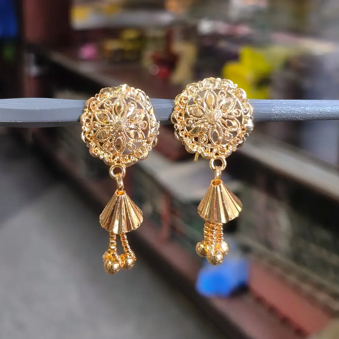 Modern Design Gold Plated Crystal Earrings