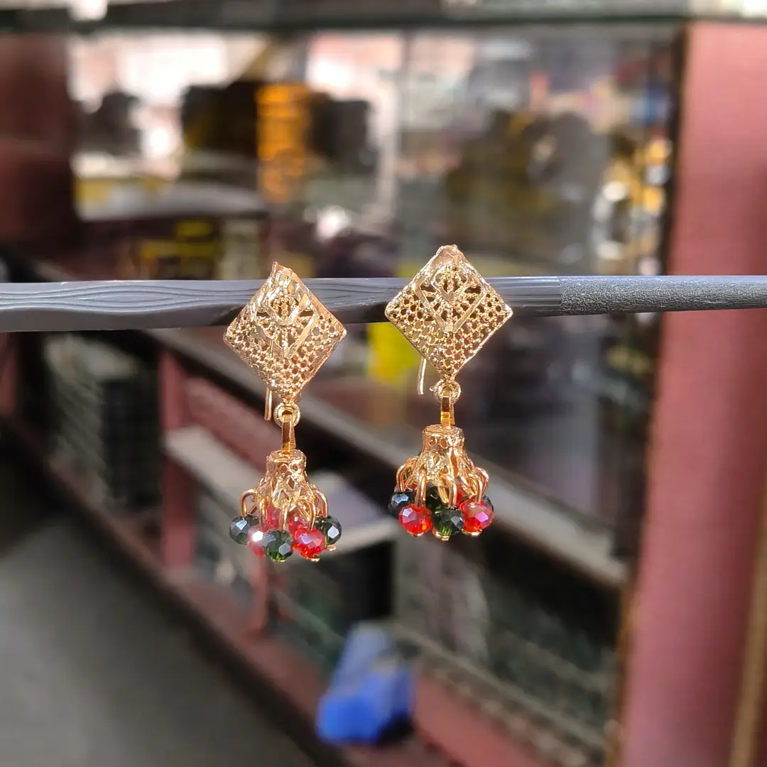 Modern Design Gold Plated Crystal Earrings