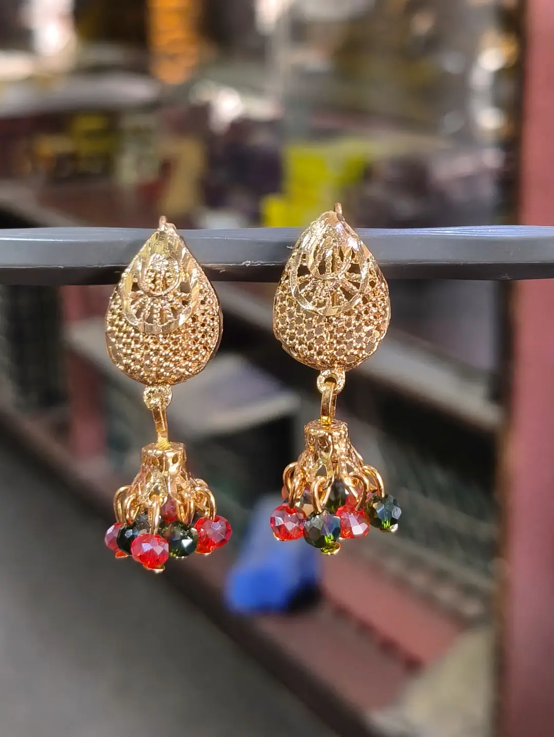 Modern Design Gold Plated Crystal Earrings