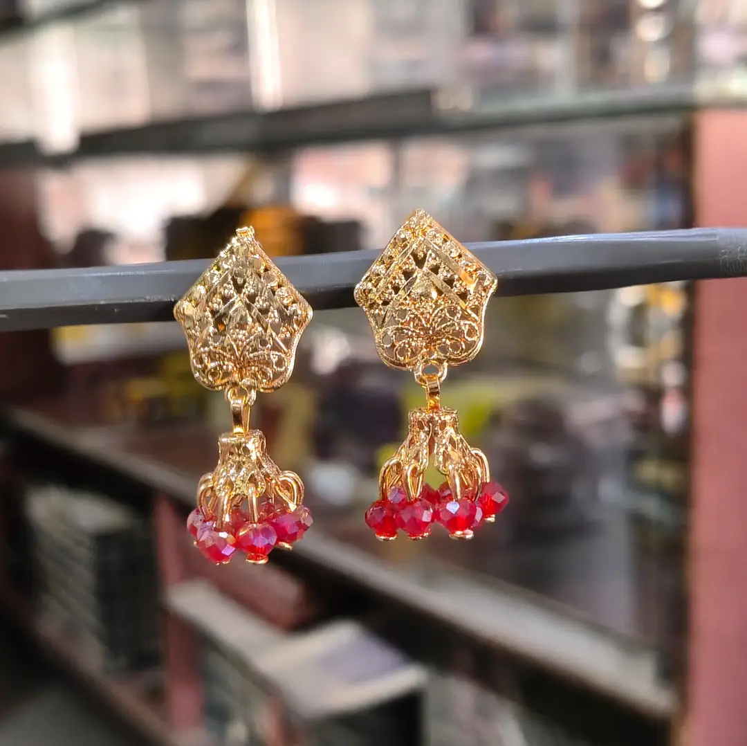 Modern Design Gold Plated Crystal Earrings