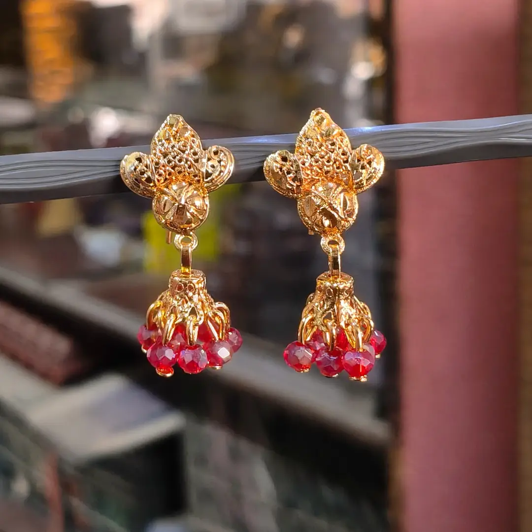 Modern Design Gold Plated Crystal Earrings