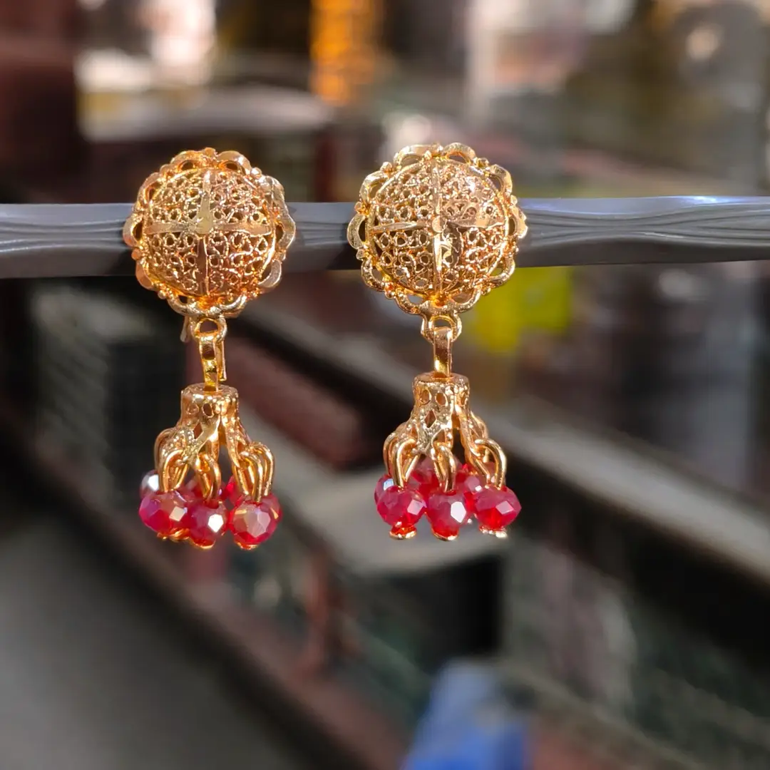 Modern Design Gold Plated Crystal Earrings