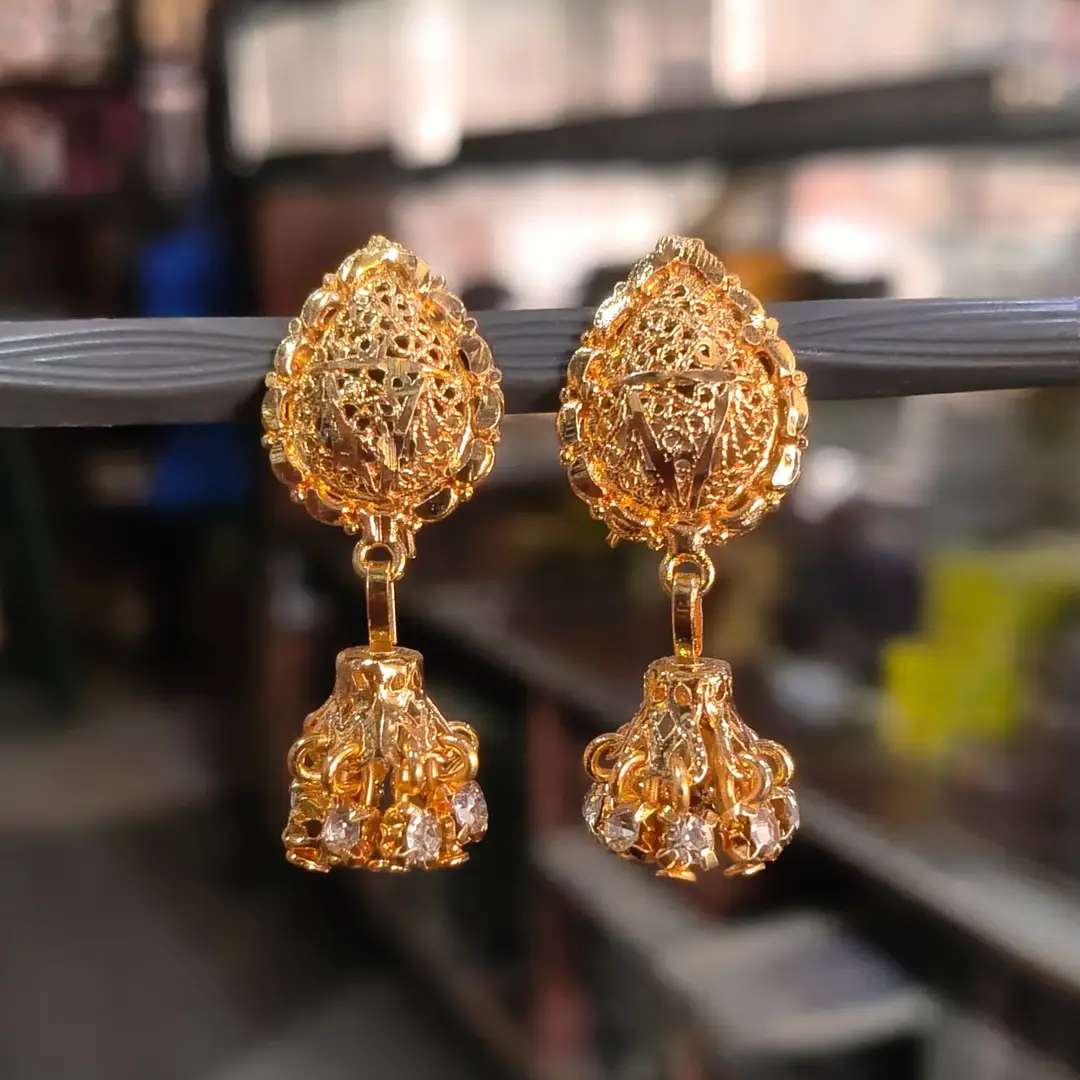 Funky Gold Plated Crystal Earrings