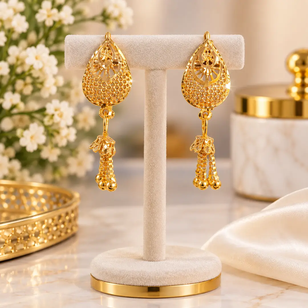 Funky Gold Plated Crystal Earrings