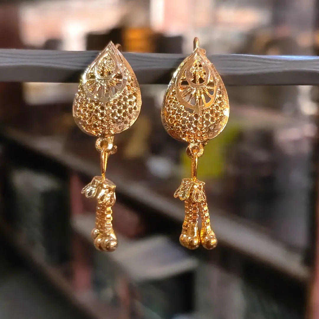 Funky Gold Plated Crystal Earrings