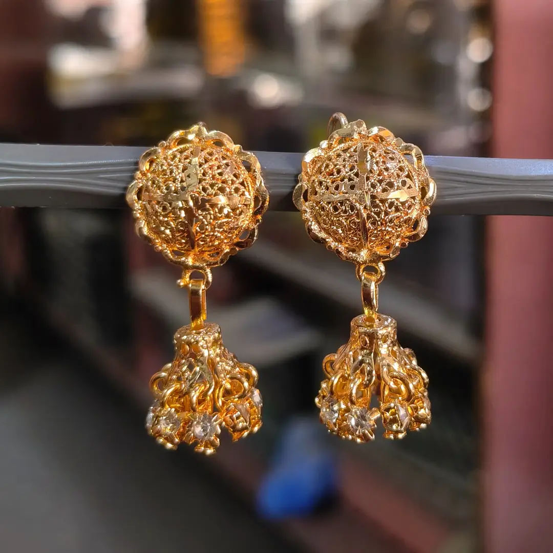 Funky Gold Plated Crystal Earrings