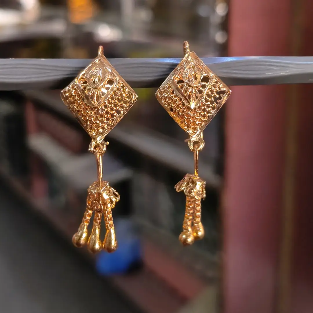 Funky Gold Plated Crystal Earrings