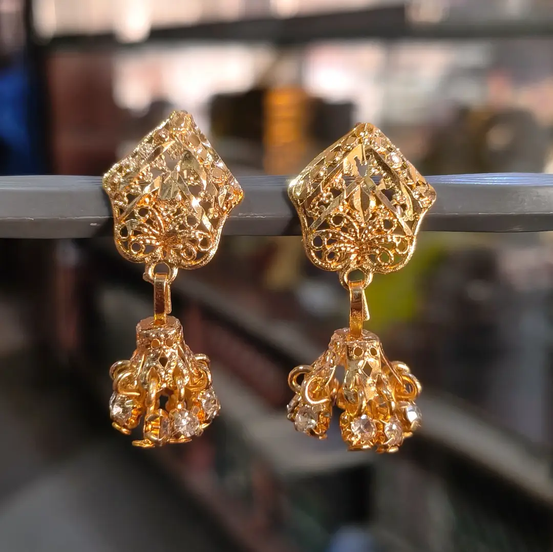 Funky Gold Plated Crystal Earrings