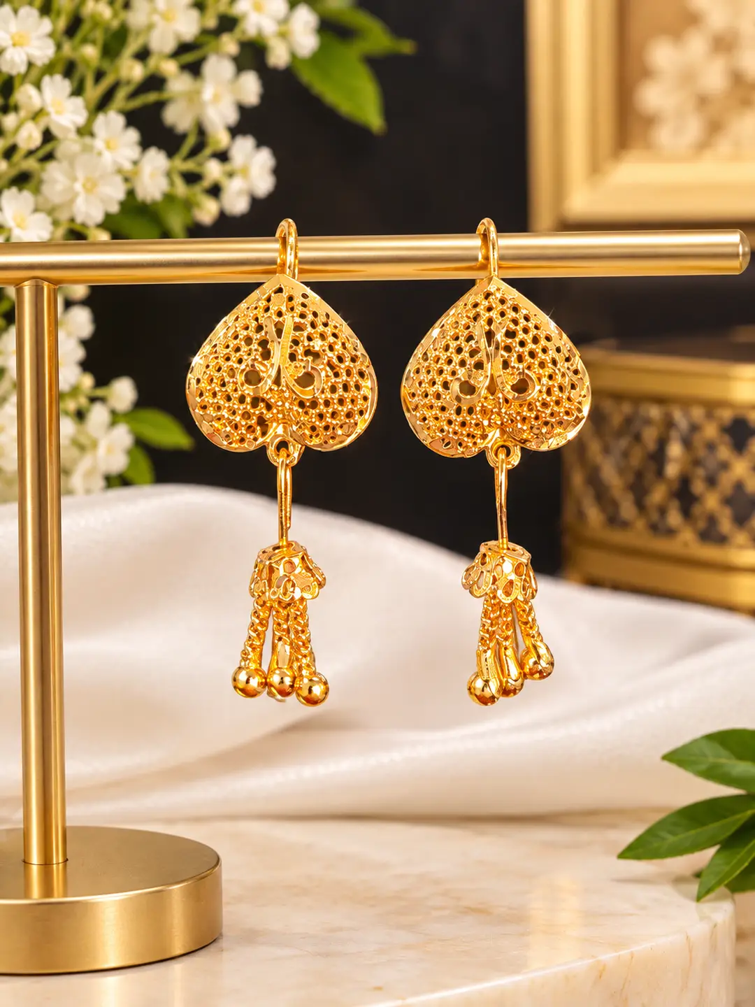 Funky Gold Plated Crystal Earrings