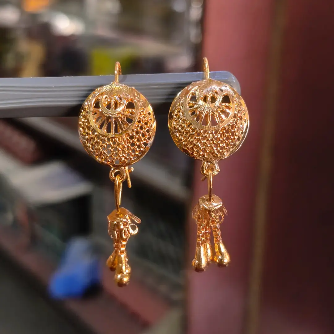 Funky Gold Plated Crystal Earrings