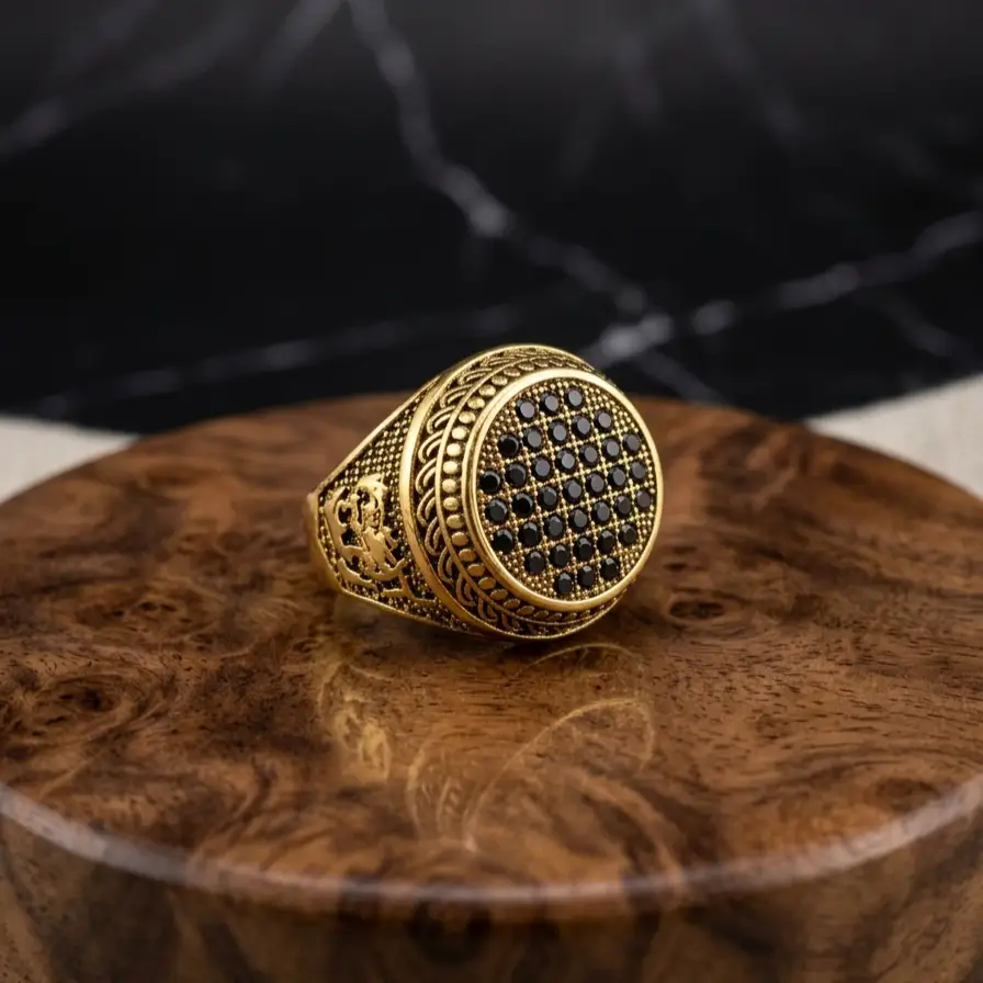 Turkish Design Gold Plated Men's Ring