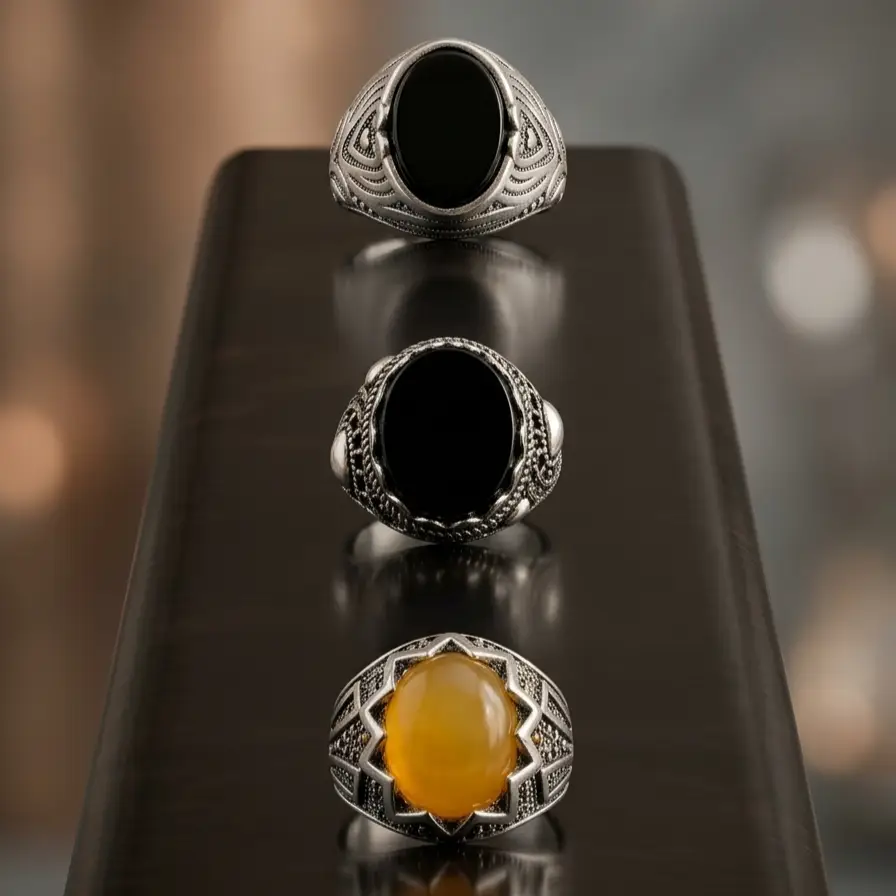 Turkish Design Silver Plated Men's Ring