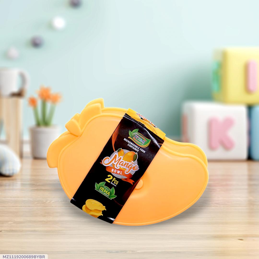 Mango Themed Yellow Bento Lunch Boxes Set of 2