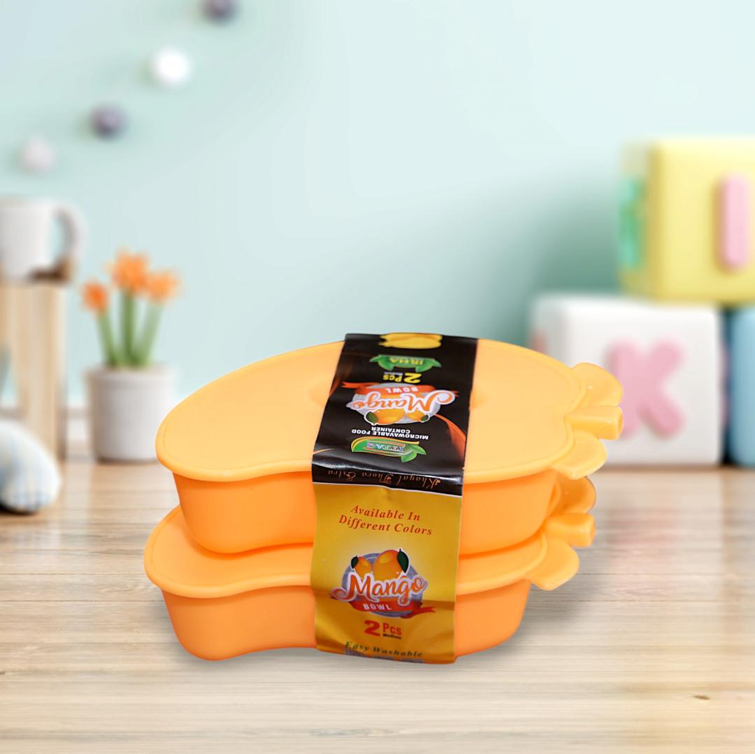 Mango Themed Yellow Bento Lunch Boxes Set of 2