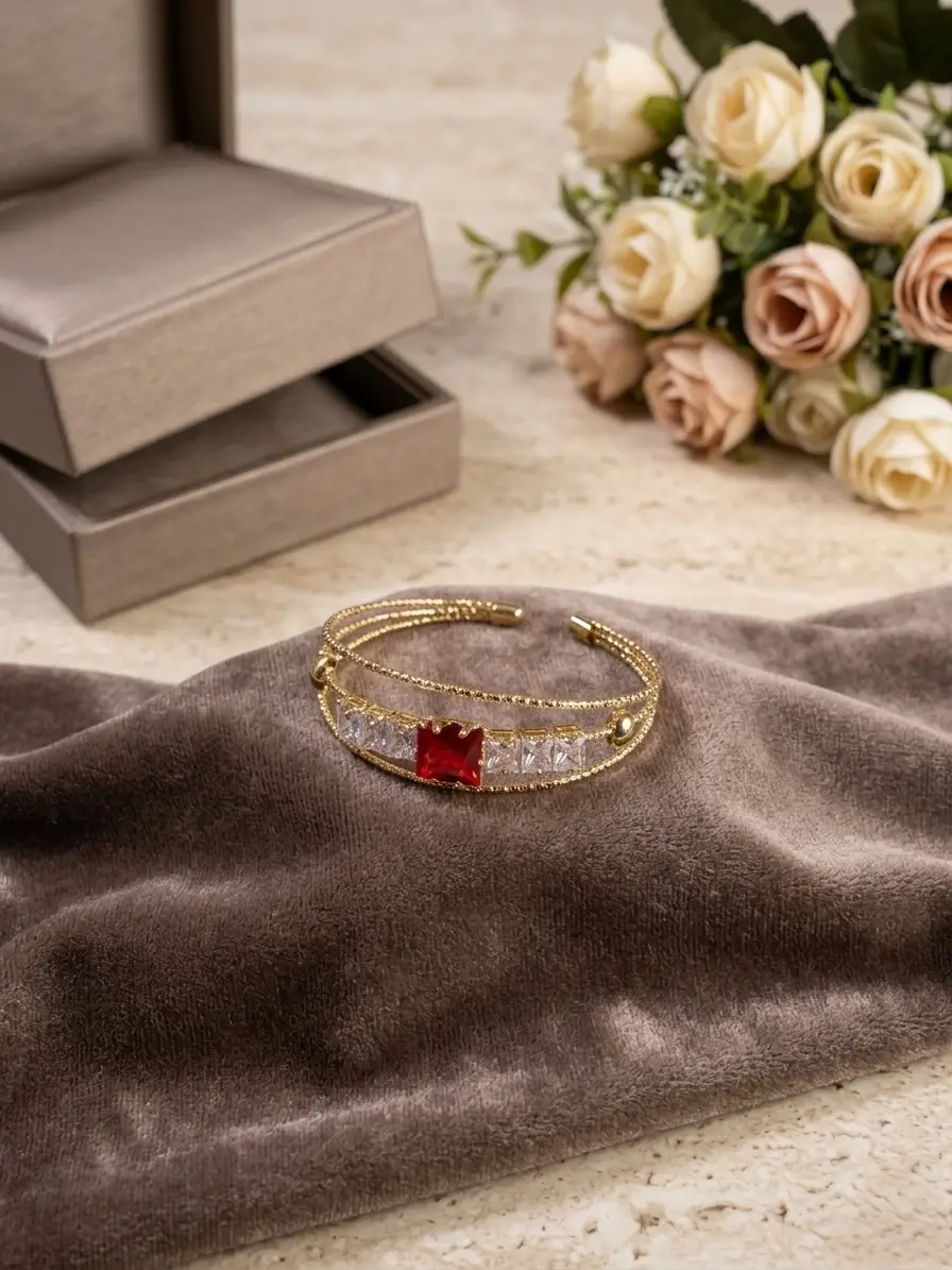 1 Pc Modern Design Gold Plated Crystal Kara Bracelet 5 to 10 year girls
