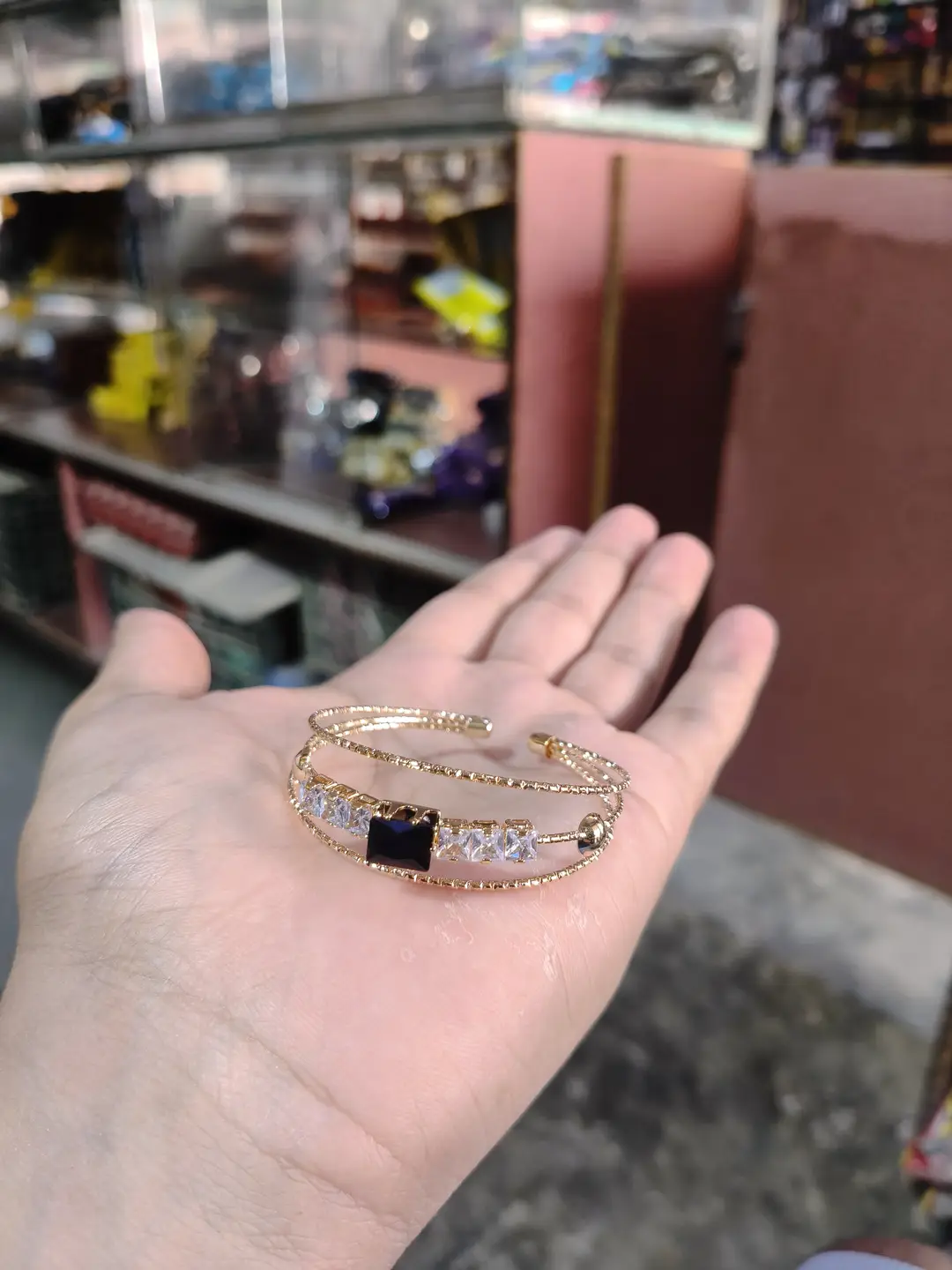 1 Pc Modern Design Gold Plated Crystal Kara Bracelet 3 to 10 year girls